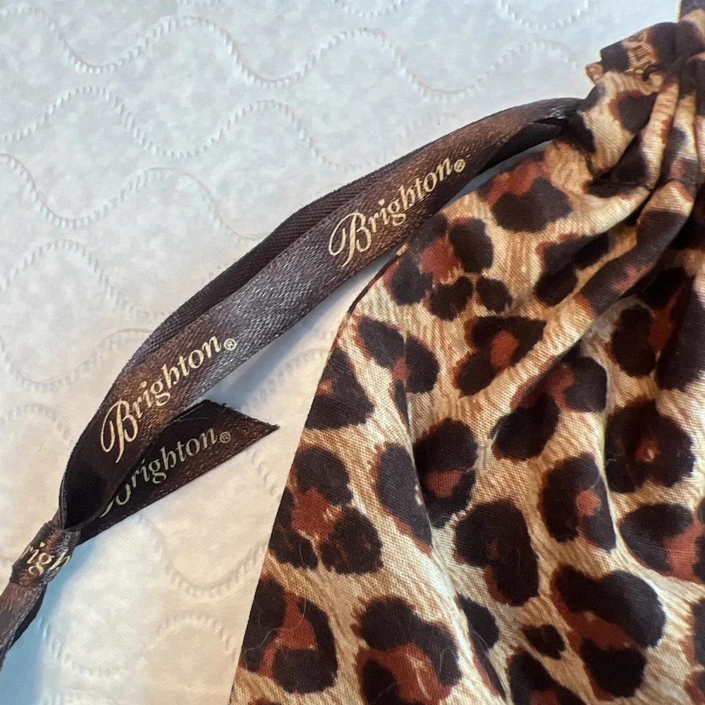 Brighton Drawstring Gift Bag Pouch Animal Print- 6